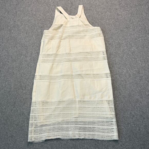 Women's Ann Taylor Loft Linen Blend and Lace Cream Sundress Size 2 NEW - Picture 9 of 9